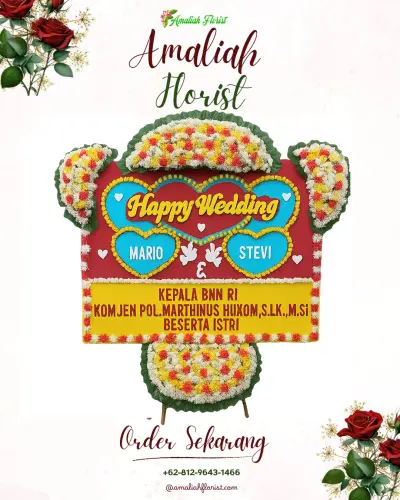 Karangan Papan Bunga Pernikahan di Prapatan